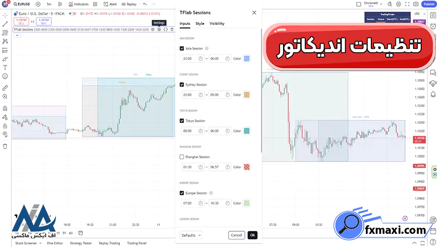 اندیکاتور سشن در تریدینگ ویواندیکاتور سشن