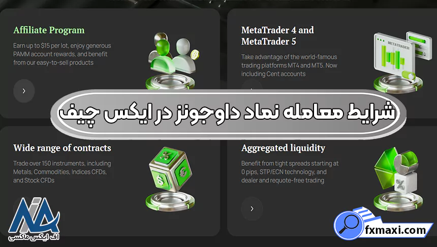 شرایط معامله نماد داوجونز در ایکس چیف، نماد داوجونز در بروکر ایکس چیف