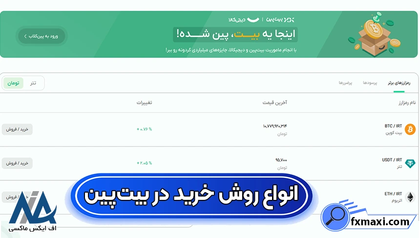 سرمایه برای خرید رمز ارز در بیت پین، حداقل خرید در صرافی بیت پین، حداقل خرید ارز دیجیتال در صرافی بیت پین