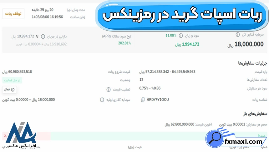 ربات اسپات گرید، انواع ربات صرافی رمزینکس، ربات صرافی رمزینکس