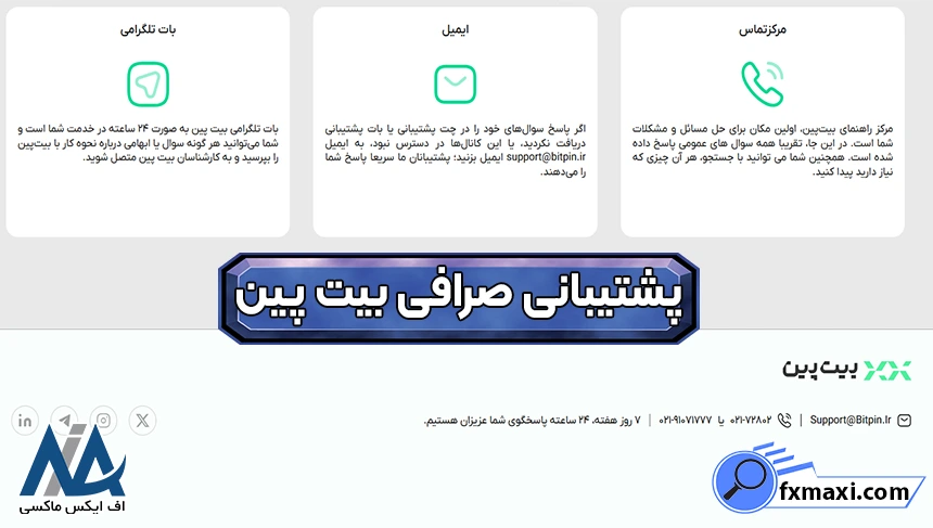 ارتباط با پشتیبانی صرافی بیت پین، پشتیبانی صرافی بیت پین، شماره تماس صرافی بیت پین